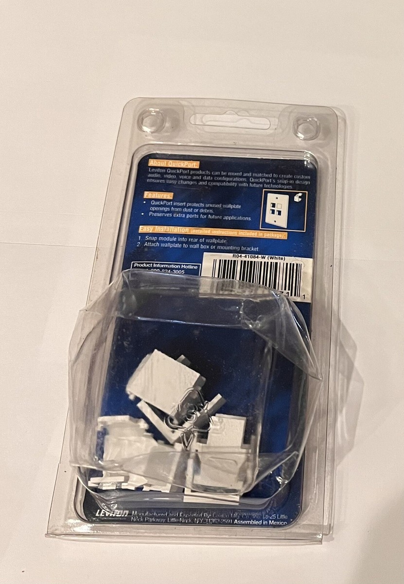Leviton 41084-W 6 Pack White Snap- In Quickport Multi - Use Blank