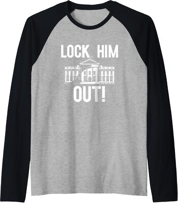 LOCK HIM OUT Stop Donald Trump Funny President Small, Black/Athletic Heather 