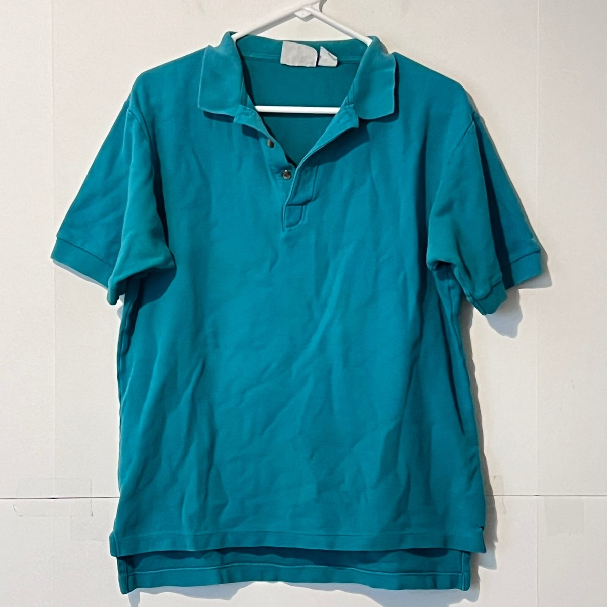 Vintage 70S 80s Dockers Levis Mens Polo Shirt Size M Green Short