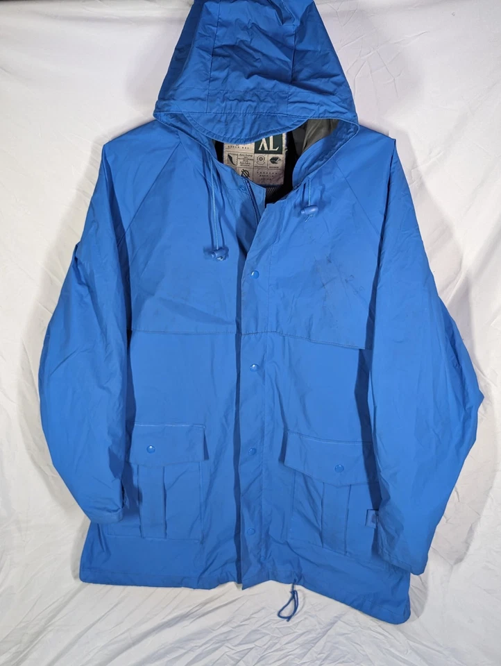 Abrigo protector de desgaste vintage talla XL azul chaqueta reforzada con capucha Foto 3 de 4