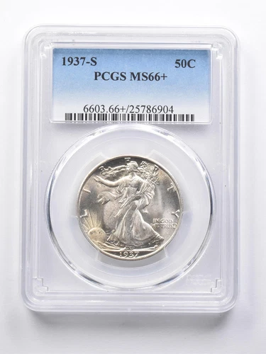 MS66+ 1937-S Walking Liberty Half Dollar PCGS *7036