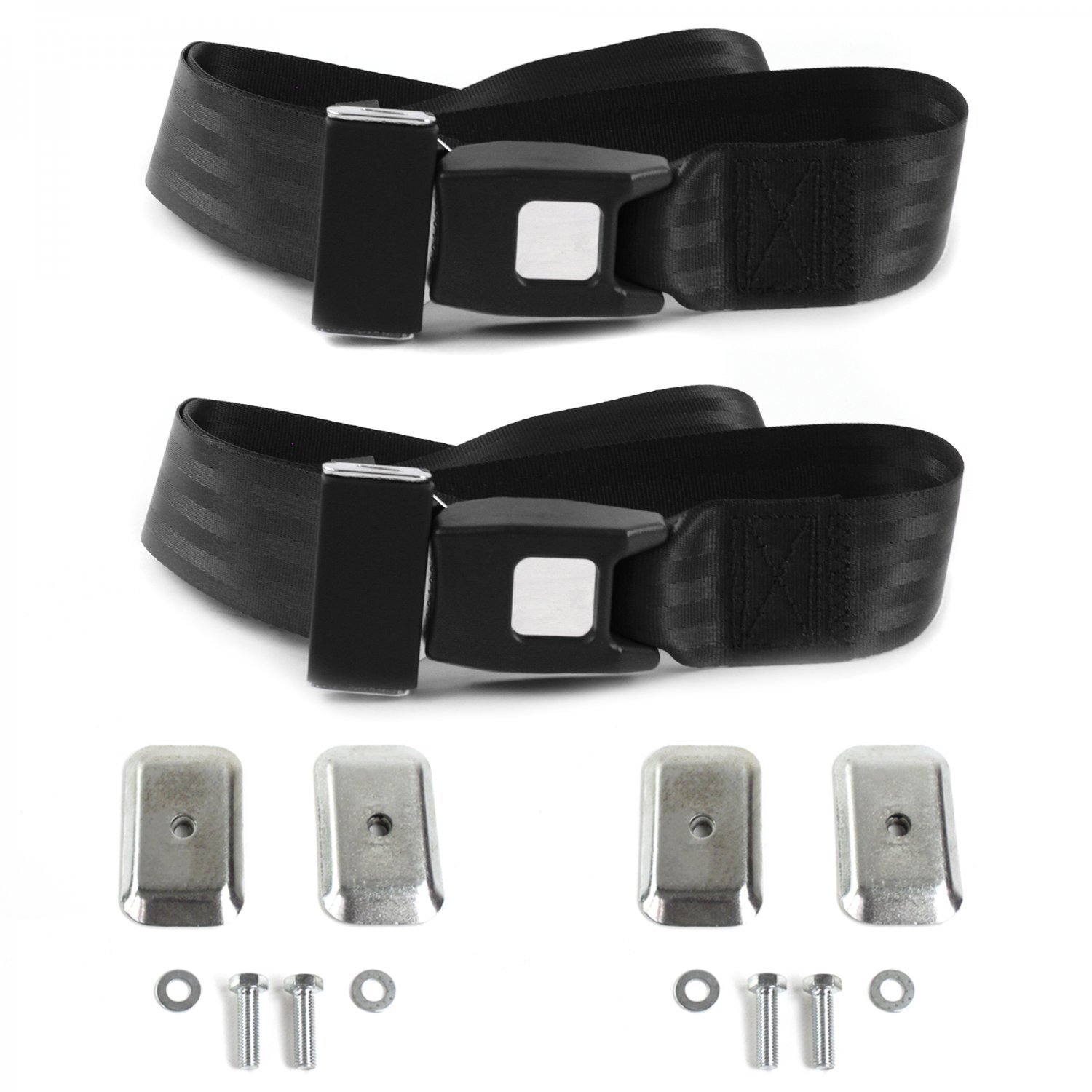 Chevy Impala 1959 - 1960 Standard 2pt BK Belt Kit w/Brackets-2 Belts