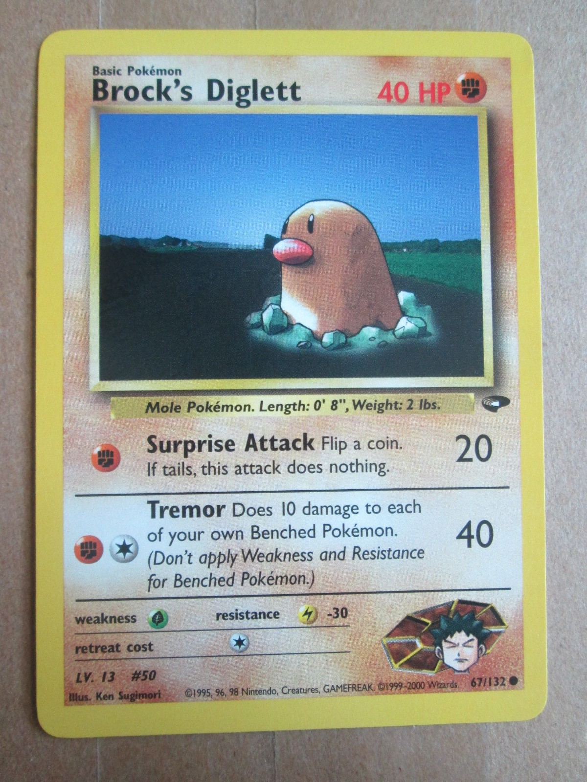 Brock's Diglett - 67/132 - Common WOTC TCG—Gym Challenge Set Pokemon Card