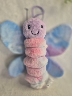 Oaks Leasure Plüschtier Schmetterling in Pastellrosa, Lila und Blau Batikfarben