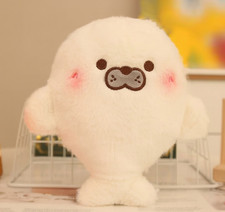 Cute White Seal Plush Toy Soft Stuffed Animal Chubby Ocean Seal Pillow Gift
