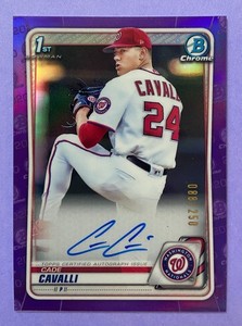 2020 1st Bowman Chrome /250 Purple Cade Cavalli Auto #CDA-CCA - Nats Rookie