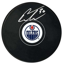Calvin Pickard Autographed Edmonton Oilers Puck NO TARIFFS
