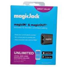 magicJack VOIP Adapter IN -OUT Unlimited US & Canada Calls No Monthly Fee