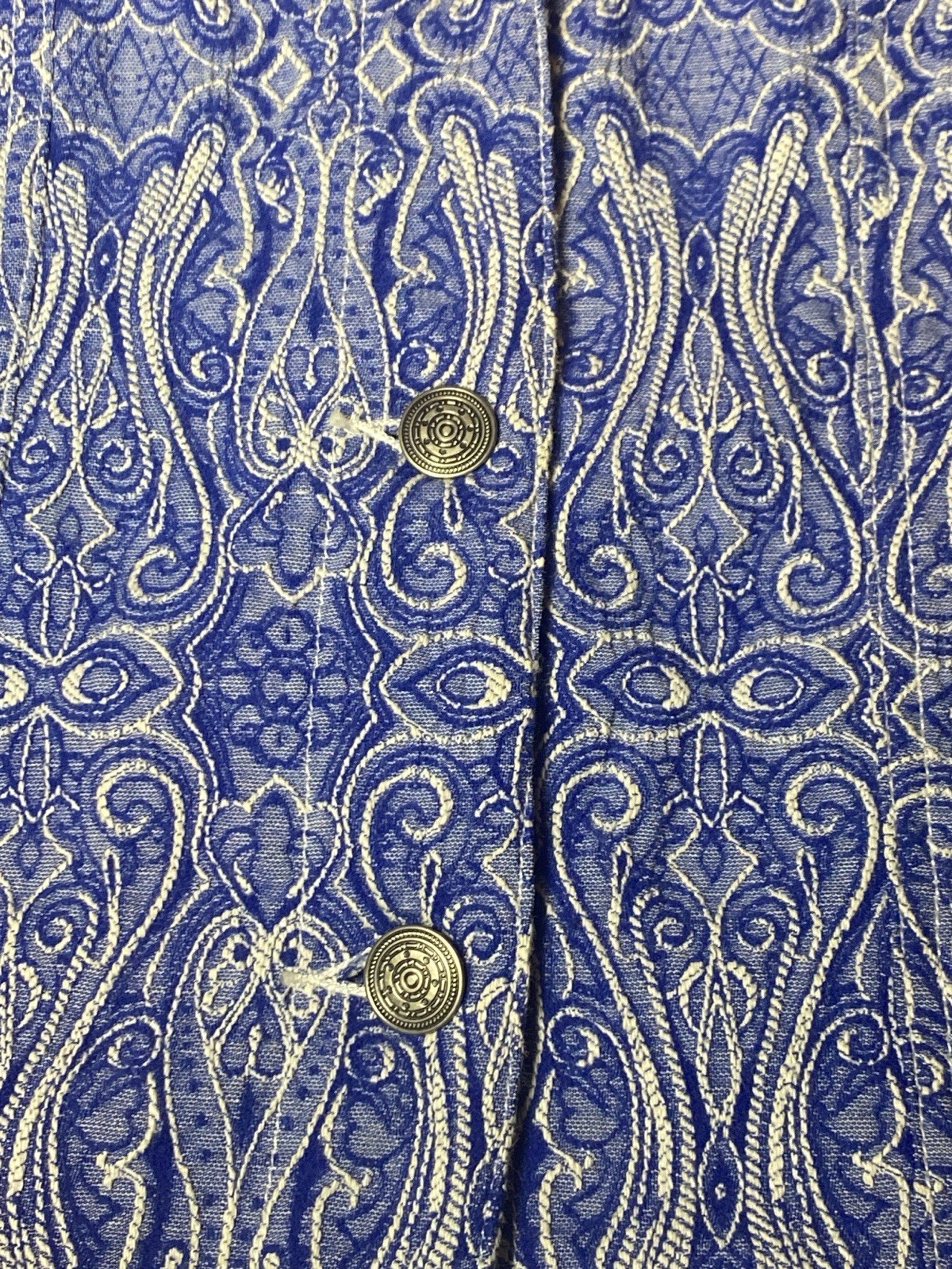 Ruby Rd Blue Jacket Sz 12 Geometric Pattern Metal… - image 6