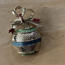 Gerry's Enameled Christmas Ornament Goldtone Brooch Pin