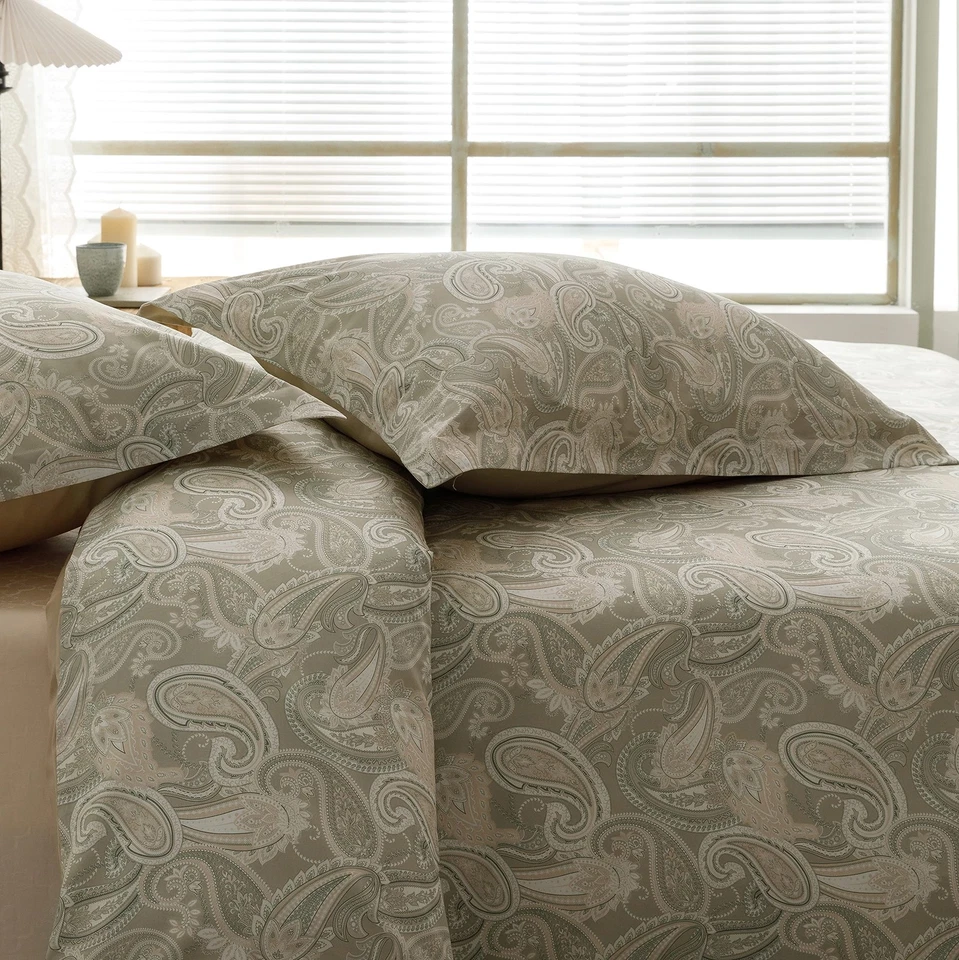 Funda nórdica de algodón egipcio tamaño queen tejido satén, edredón boho suave sedoso co... Foto 2 de 4