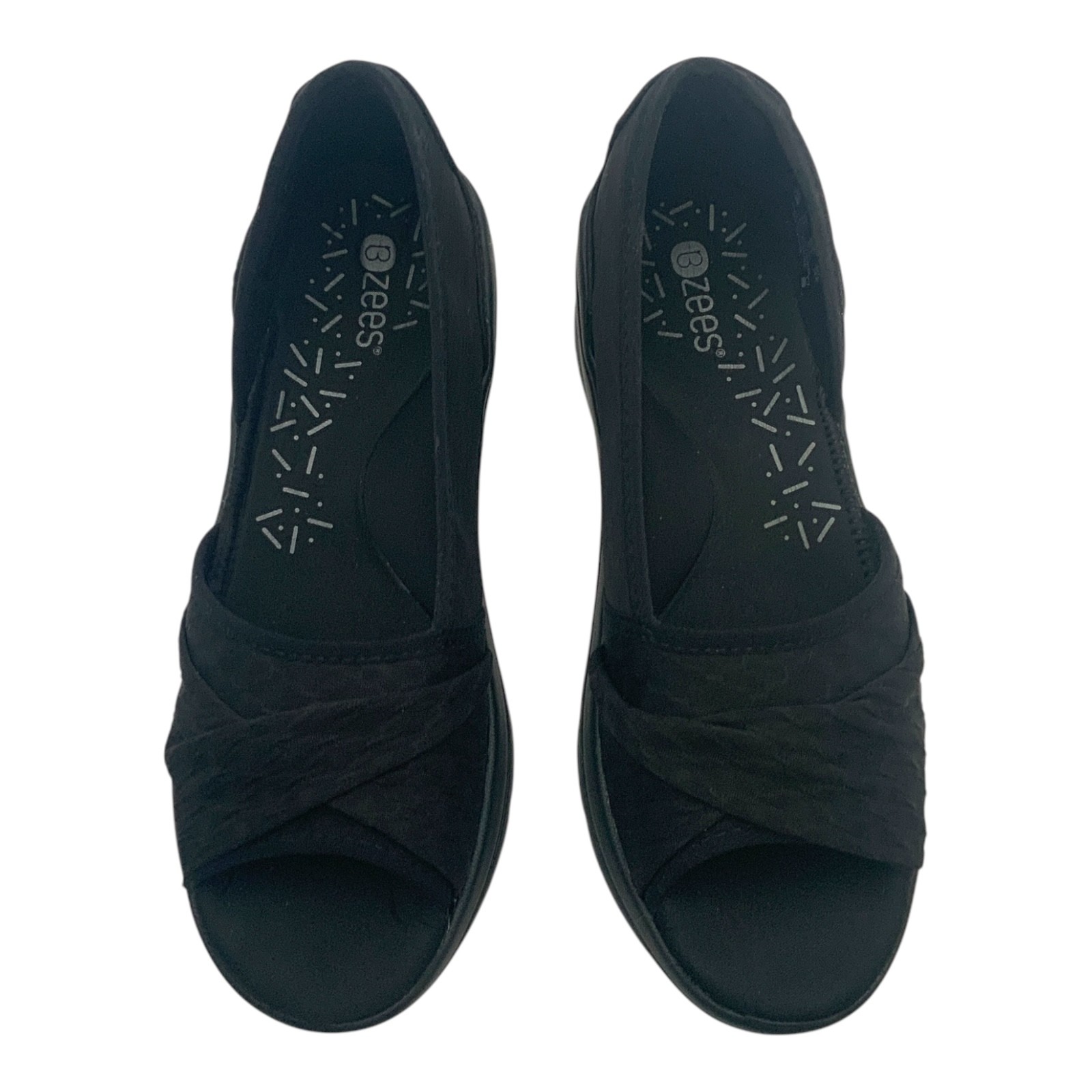 Bzees Remix Peep Toe Slip-On Sandal Black US Womens 75M 6990₽