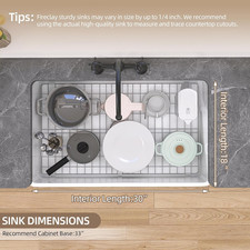Farmhouse Sink 33 Inch Fireclay White Kitchen Sink Apron Front Farm House Lar...