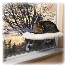 K H Pet Products Universal Mount Cat Window Perch Bed for Large Cats, Orthopedic