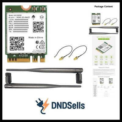 AX210 NIC, Gigabit Tri-Band Wi-Fi 6E, 802.11AX Standard, BT 5.3, Comes with I...