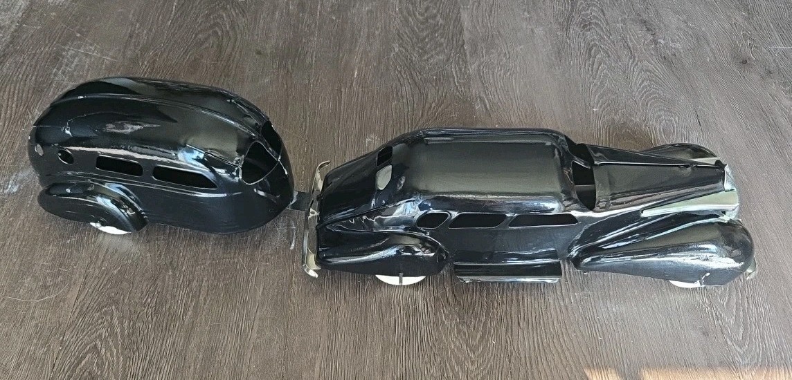 1930's Wyandotte Lasalle Toy Car and Camper Set - Black - Excellent Condition