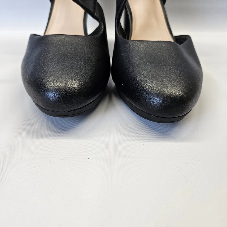 Tacones Clarks Cuero Negro Ambyr Brillo Asimétrico Comodidad Mary Jane Talla 10 Foto 4 de 4