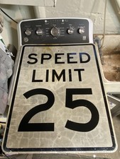 Authentic Retired Vintage Speed Limit 25 MPH 24x30 Road Street Highway Sign
