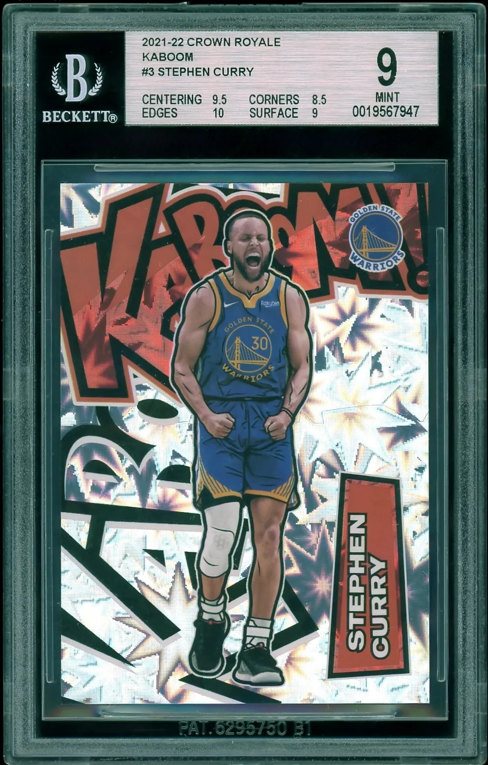 2021 Crown Royale Kaboom Stephen Curry #3 BGS 9