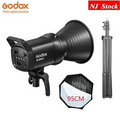 Godox SL60IID 70W Bowens Mount LED Video Light+95cm Grid Softbox+2m Light Stand