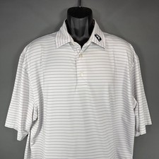 Footjoy FJ Men XL Golf Shirt Polo Pencil Stripe Lisle Prodry Fabric