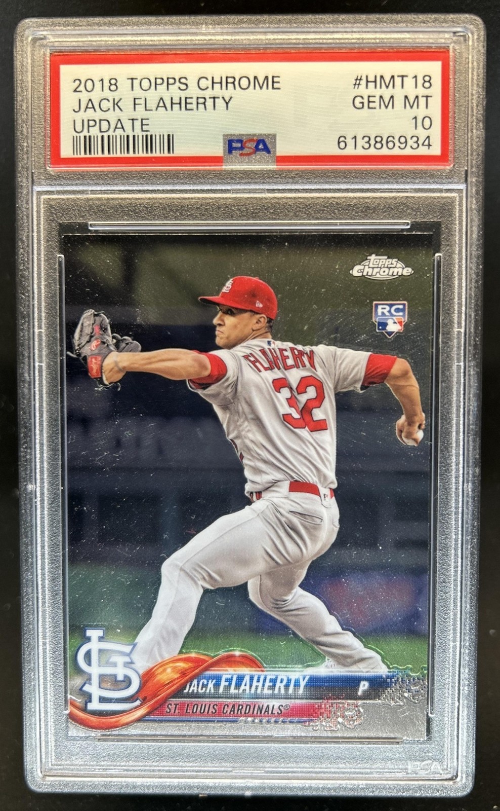 2018 Topps Chrome Update Jack Flaherty RC Rookie #HMT18 Cardinals PSA 10
