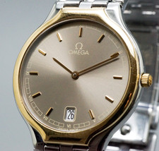 Vintage OMEGA De Ville 196.0316 Cal.1436 Unisex Quartz Watch Champagne Dial 32mm