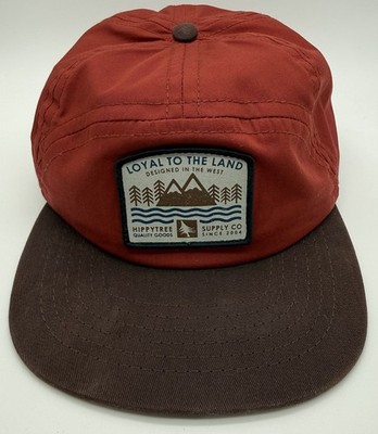 Hippie Hippy Tree Loyal To The Land Baseball Cap Strapback Brown Maroon Red