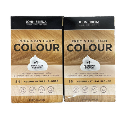 John Frieda Precision Foam Hair Color 8N Medium Natural Blonde New Sealed FastSh