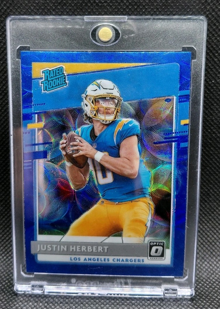2020 Panini Donruss Optic Justin Herbert Blue Scope Prizm RC Chargers