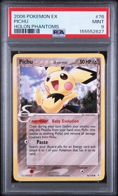 PSA 9 MINT2006 Pokemon Ex Holon Phantoms 76 Pichu NON HOLO