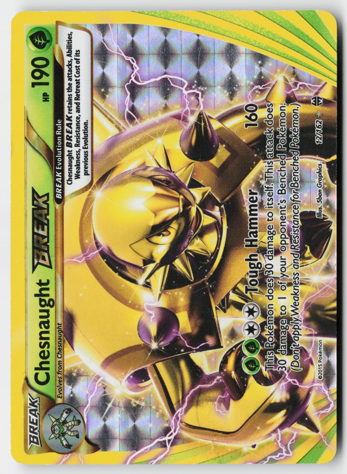 Pokemon Chesnaught BREAK 12/162 BREAK Rare BREAKthrough Holo MP