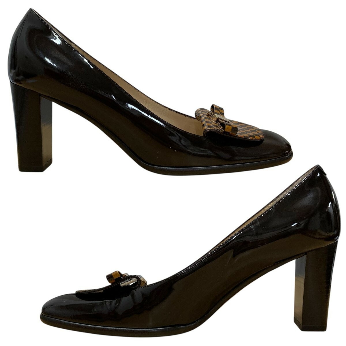 Louis Vuitton Shoes Pumps Heel EU 37 US 7 Brown Authentic thumbnail 6