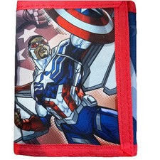 Captain America Nylon Trifold Wallet Marvel Superhero Logo NWOT