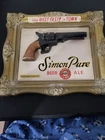 Vintage Simon Beer Advertising Sign Rare Antique Gun Series Buffalo NY READ
