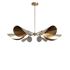 Handmade Brass Sputnik Chandelier, Mid Century Modern Ceiling Light