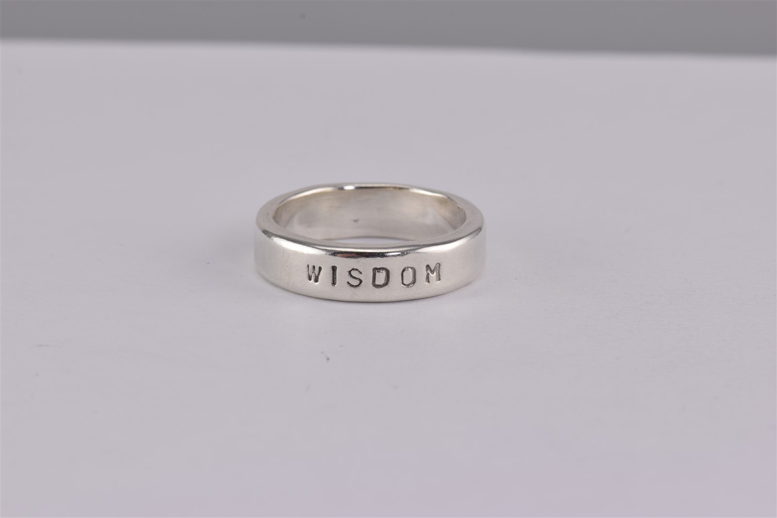 Sterling Silver 5mm WISDOM Stackable Flat Sided T… - image 1