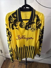 PUMA MEN's KIDSUPER BVB LS RETRO SHIRT JERSEY SOCCER FOOTBALL