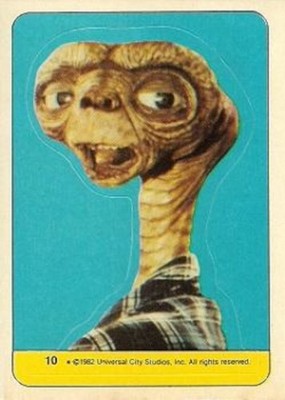 E T THE EXTRA TERRESTRIAL TRADING CARD STICKER # 10 1982 TOPPS USA S SPIELBERG