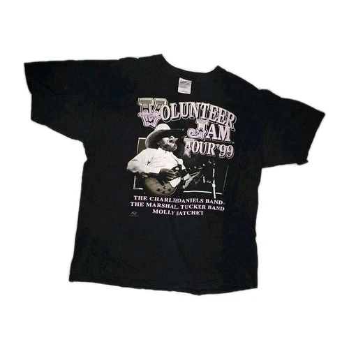 Vintage Volunteer Jam Tour 1999 Concert T- Shirt Charlie Dan 1990s vintage concert t-shirt, vintage, size XL, single stitch, B+ condition