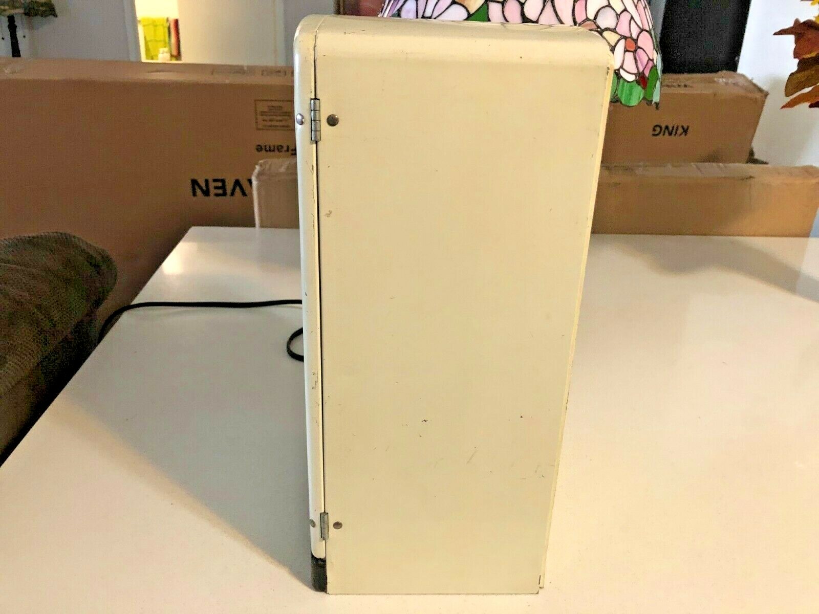 1950's Vintage Louis Marx & Co. Metal Tin Toy Refrigerator 14” Food