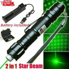 Rechargable Laser Pointer Pen 532nm Beam Light Laser 1000 Meters with Box,Green