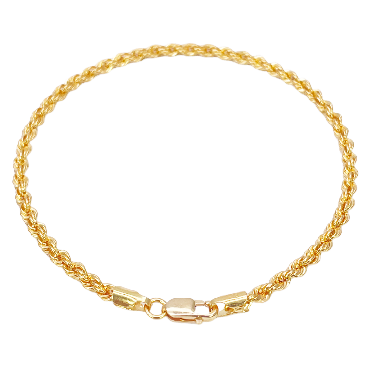 22ct Yellow Gold Lightweight Rope Chain High Polished Plain