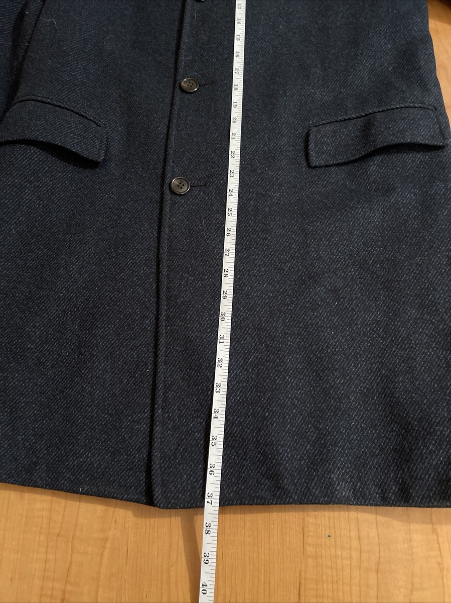 Vintage 1970s Darby Fashions blue black wool overcoat top Vintage 1970s Darby Fashions blue black wool overcoat top
