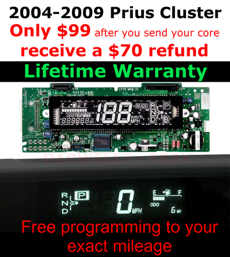 Remanufactured Toyota Prius Combination Meter (Dashboard) For 2004-2009 - Free Return Shipping