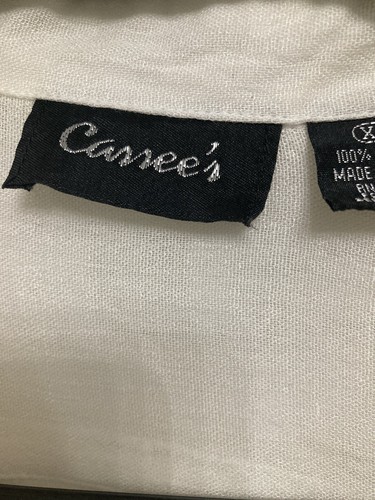 Blusas de mujer de moda X grandes blancas transparentes lentejuelas mangas de corte - Imagen 3 de 5