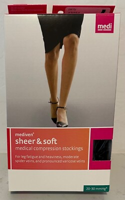 Medi Sheer & Soft Closed Toe Pantyhose - 20-30 mmHg 43454 Ebony Compression IV