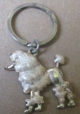 POODLE dog goldtone keyring key chain keychain 1.5"