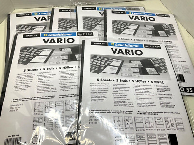 6 Packs Vario Stamp Stock Pages Leuchtturm No. 319 669 Lighthouse 5-Row/30 Sheet
