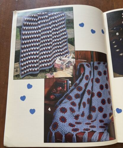 VTG 90s Y2K Leisure Arts Liberty Afghans Patterns 7 Designs Patriotic Holiday - Picture 4 of 6